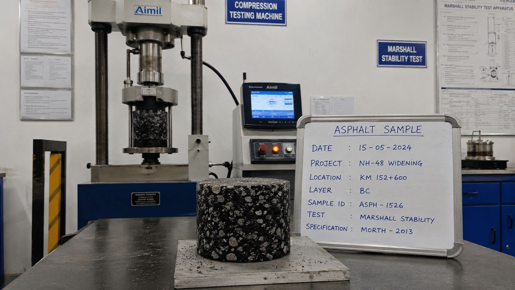 bitumen quality testing asphalt sample road construction India