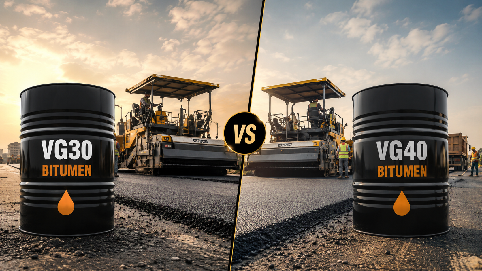 VG30 vs VG40 bitumen comparison for highways and city roads